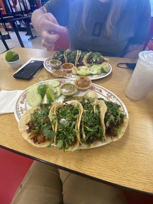 carnita and pastor tacos