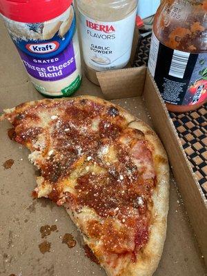 Personal pizza with my own added condiments