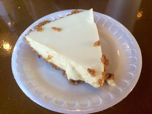 Key lime pie. The crust is not crunchy but is super delicious and the lime flavor isn't over powering.