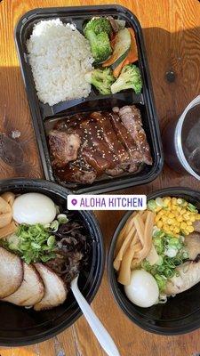 Shoyu Ramen Tonkotsu Ramen Hawaiian Beef BBQ