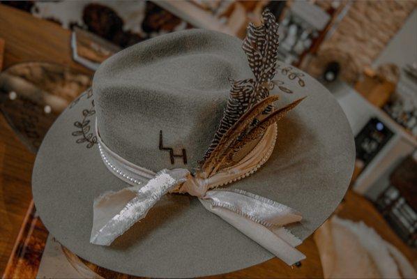 Ready to customize your hat? come see us at Hide and Horne.