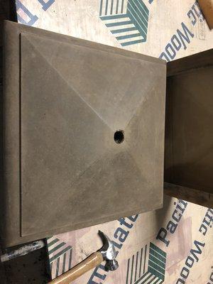 Adobe  24x24 bullnose peak. 1" center hole