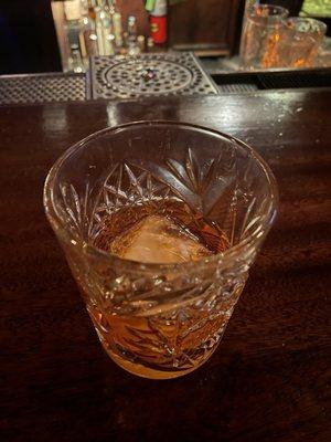 Old Fashioned with Evan Williams $11 (good, very ginger spiced)