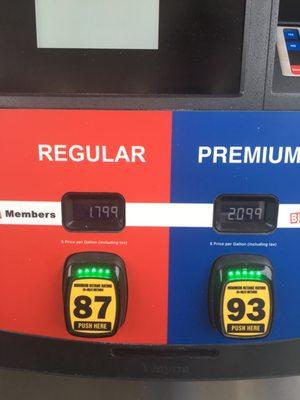 $1.79 per gallon Regular Unleaded today (12/4/20)!