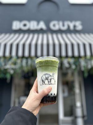 Matcha Latte with Boba | IG: xstina.eats