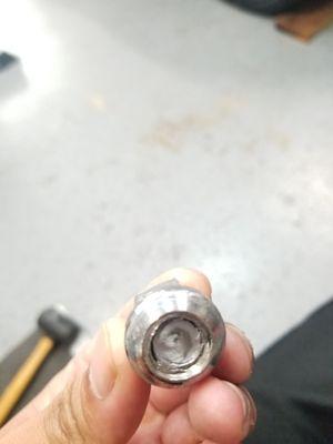 Broken stud inside lug nut