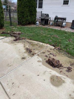 Destroyed and disrespected patio after a Carlton Pool opening. Disgusting!!!