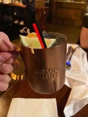 Moscow Mule with candied ginger