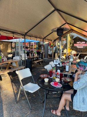 Outdoor dining area