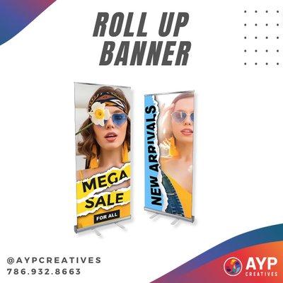 Make sure your business stands out!  Roll-up banners are perfect for events, offices, or storefronts.