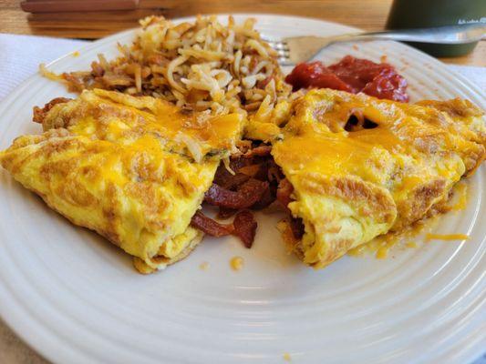 Bacon omelet, so good!