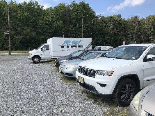 Side parking area when they're finished with your car.