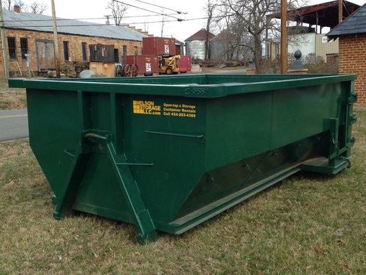 A 12 yard dumpster for residential or commercial rental.