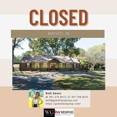 Kudos to Beth Owens for another successful home closing!Your professionalism is unmatched! Call 901.708.4018 for your real estate needs.