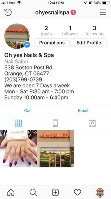 Follow our new Instagram page @ohyesnailspa