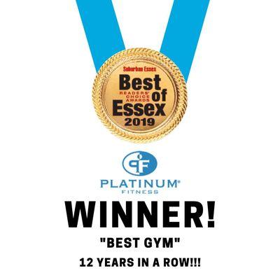 Platinum Fitness is proud to announce that we have been awarded "Best Gym" as part of the Best of Essex 2019 Readers Choice Awards!