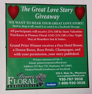 2016 Great Love Story Give-A-Way! Still accepting stories!