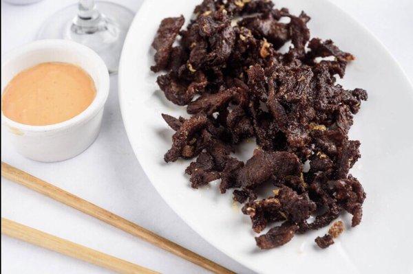 Beef Jerky. One of our popular appetizers. Must try.