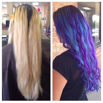 Platinum blonde to mermaid hair!