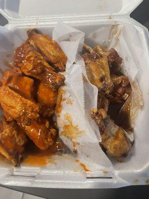 Buffalo and bourbon wings