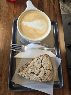 Latte and chocolate espresso scone