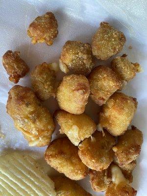 Jalapeño cheese curds. They have a kick.