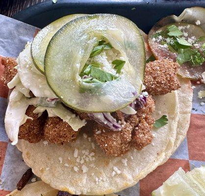 The Hot Fish Taco. Perfectly fried, lots of fish, and definitely a bit spicy. Delicious.