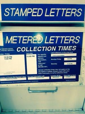 Letters can mailed from this location, but there is no attendant .