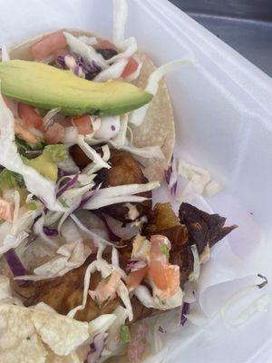 Burnt fish tacos