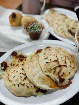 Close up of pupusas