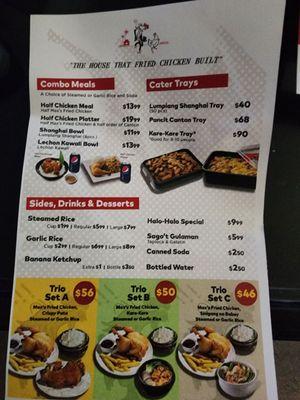 Menu To go as of 08/25/2024