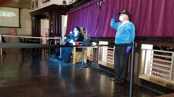 Big Elvis and Wild Bill at the Harrah's Piano Bar during the Coronavirus 19 pandemic.