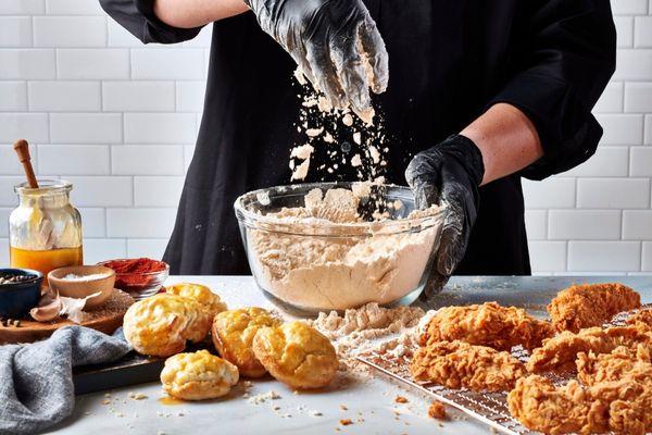 Louisiana-style freshly made, hand-breaded fried chicken and tenders. Try us out today!