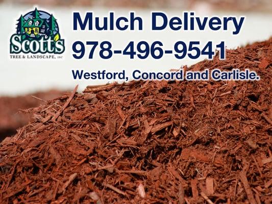 Mulch Delivery to Concord, Westford and Carlisle, Massachusetts by Scott's Tree & Landscape, Inc. Hemlock drop off or pickup.