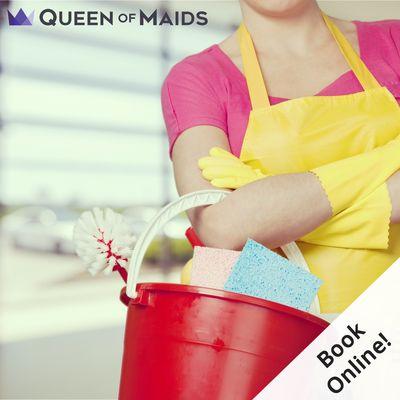 Queen of Maids:  Book your home cleaning service online.  With background checked maids and house cleaners, along with a 200% guarantee!