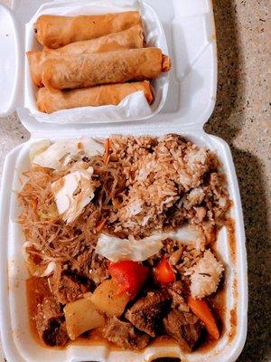 Caldereta, Adobo Rice, Pansit, Lumpia