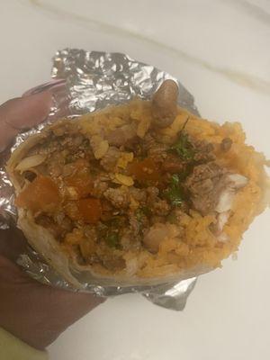 Asada burrito with pico de gallo