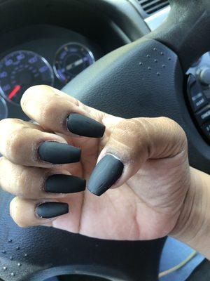 Regular acrylic matte black finishes work $33