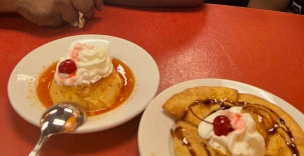 Flan and Sopapillas