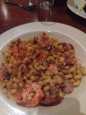 Cavatappi pasta with shrimp and sausage in a creamy sauce ($20+)