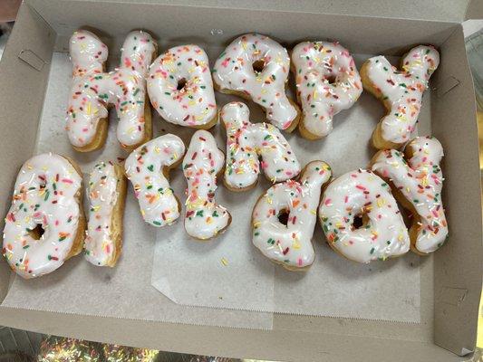 Custom birthday Donuts