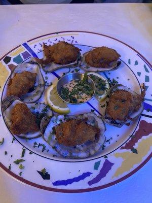 Fried oysters with chipotle mayo