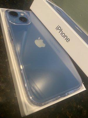 Blue iPhone 13 replaces a Dino aged phone