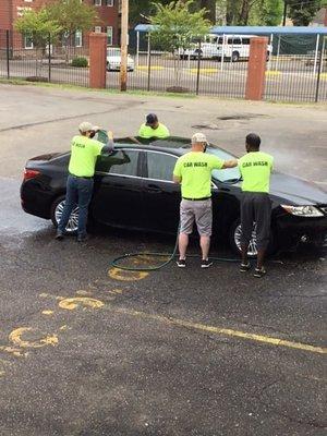 BAM also offers a cheap four man crew hand car wash, to get your car cleaned while you shop!