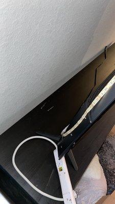 Damaged tv stand