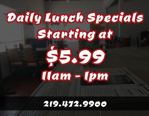 Daily Lunch Specials 11am - 1pm