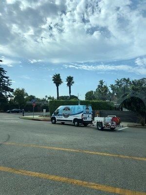 Cleaning main sewer drains with only the best hydro-jetter in the business!