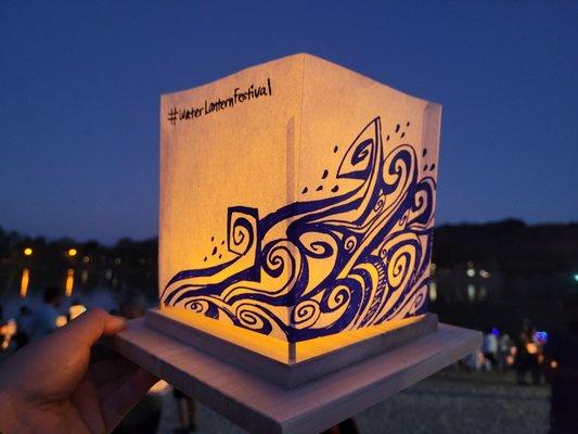 lantern during sunset