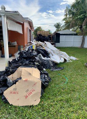 Interior Remodel Debris clean out Kendall, FL What was in this load. Sheet Rock, tile, concrete, glass, plastic, card board, microwave, wind