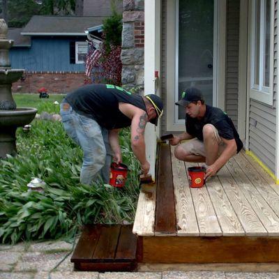 Deck Staining after full sand and prep